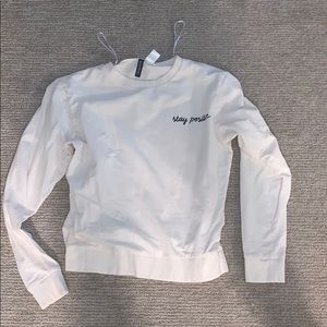 cream stay positive crew neck